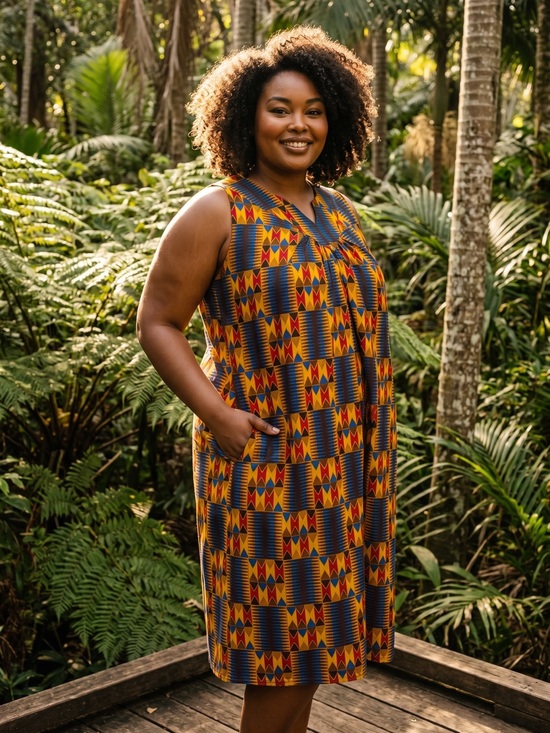 Dresses & Skirts - Colorful Geometric Pattern Tank Dress